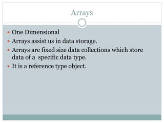 Arrays introduction- JAVA | PPT