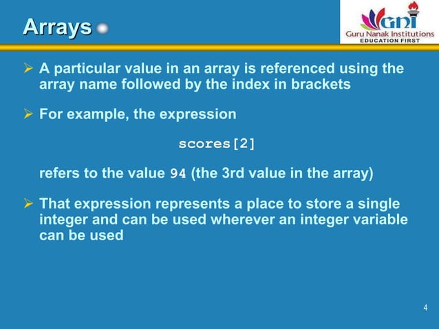 Arrays in C Programming | PPT