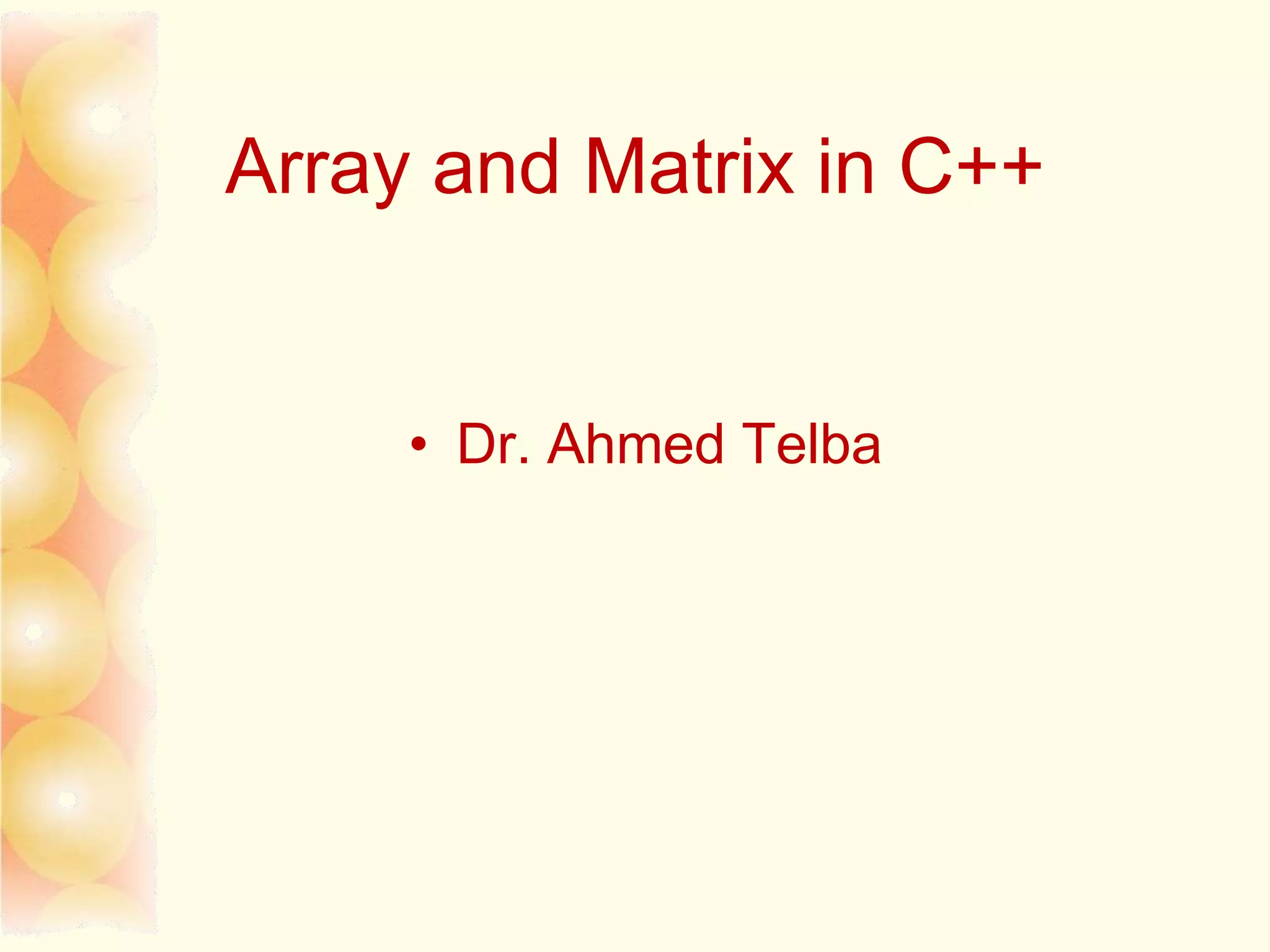 Arrays matrix 2020 ab | PPT