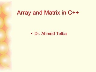 Arrays matrix 2020 ab | PPT