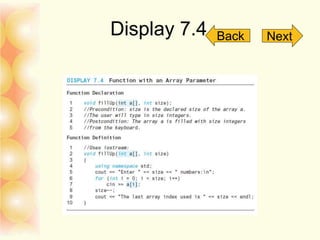 Display 7.4 Back Next
 