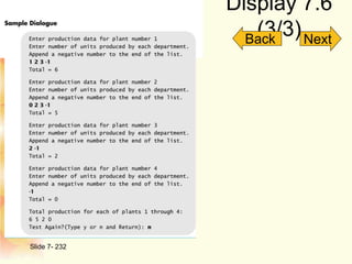 Display 7.6
(3/3)
Slide 7- 232
Back Next
 