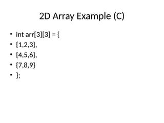 Comprehensive Guide to One-Dimensional and Two-Dimensional Arrays in C ...