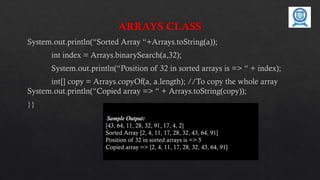Array Sample Output Arrays – single and multidimensional.pptx