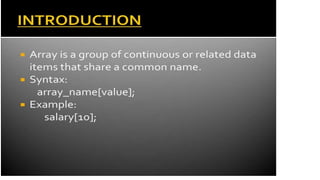 Arrays,string and vector | PPTX | Programming Languages | Computing image.