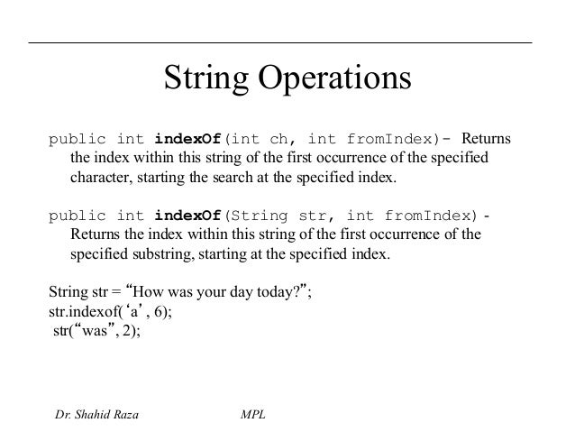 Arrays string handling java packages