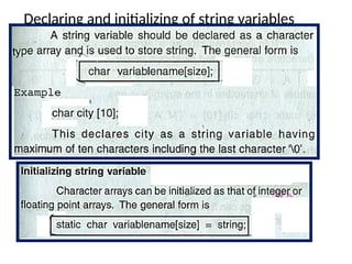 Declaring and initializing of string variables
 