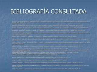 BIBLIOGRAFÍA CONSULTADA
 Asensio J., Demetriades D., Berne J., Falabella A. y col.: A unified approach to the surgical exposure of pancreatic and duodenal injuries. The American Journal of
Surgery. 1997; 174: 54-60

 Ballesteros M., Alejandre S., Janeiro B., Heinroth D., Grosso F., Abasolo E.y Testa E.: Traumatismo del duodeno. Rev. Argent. Cirug. 1992; 63: 65-68

 Berne C., Donovan A., White E. y Yellin A.: Duodenal "diverticulization" for duodenal an pancreatic injury. The American Journal of Surgery. 1974;127:503-507

 De Kerpel W., Hendrickx T., Vanrykel J.P., Aelvoet, Ch. y De Weer F.: Whipple procedure after blunt abdominal trauma. J Trauma. 2002; 53(4):780-783

 Faraoni H., Bottaro A., Cesio F., Ippolito A. y Loviscek L.: Traumatismos del duodeno: tratamiento mediante sutura, ligadura del píloro y gastroenteroanastomosis.
Rev. Argent. Cirug. 1981; 40: 208-213

 Farrell R., Krige J., Bornman P., Knottenbelt J. y Terblanche J.: Operative strategies in pancreatic trauma. Br J Surg. 1996; 83: 934-937

 Feliciano D., Martin T., Cruse P., Graham J., Burch J., Mattox K., Bitondo C. y Jordan G.: Management of combined pancreatoduodenal injuries. Ann. Surg. 1987;
205: 673-680

 García H., Torino F., Gasali F., Fernández E., Crosbie J. y Moreno J.: Traumatismos del duodeno-páncreas por heridas de bala: un análisis de 48 casos. Rev. Argent.
Cirug. 1997; 72: 67-72

 Hayward S., Lucas, Ch., Sugawa Ch. y Ledgerwood A.: Emergent endoscopic retrograde cholangiopancreatography. Arch Aurg. 1989; 124: 745-746

 Ivatury R., Nassoura Z., Simon R. y Rodríguez A.: Complex duodenal injuries. Surg Clin North Am. 1996; 76: 797-812
 Kurisu A., Kobayashi H. y Kawashima K.: Pancreaticogastrostomy after pancreaticoduodenectomy: a rational approach to severe combined pancreaticoduodenal
injury. J Trauma. 1999; 46: 970-972
 Leppäniemi A., Haapiainen R. Kiviluoto T. y Lempinem M.: Pancreatic trauma: acute and late manifestations. Br.J Surg. 1988; 75: 165-167
 Lopez P., LeBlang S., Popkin Ch. y Byers P.: Blunt duodenal and pancreatic trauma. J Trauma. 2002; 53 (6): 1-3
 Patton J. y Fabian T.: Complex pancreatic injuries. Surg Clin North Am. 1996; 76 (4): 783-795

 Rossi P., Mullins D y Thal E.: Role of laparoscopy in the evaluation of abdominal trauma. Am J Surg. 1993; 166: 707-711

 Schatz A. y Estévez H.: Conducta actual en los traumatismos de páncreas. Prensa Med. Argent. 1987; 74: 111-114

 Timaran C., Martínez O. y Ospina J.: Prognostic factors and management of civilian penetrating duodenal trauma. J Trauma. 1999; 47 (2): 330-335

 Vaughan G., Frazier O., Graham D., Mattox K., petmecky F. y Jordan G.: The use of pyloric exclusion in the management of severe duodenal injuries. Am J Surg.
1977; 134: 785-790

 Urli R. Urli D., Vollaro F. y Camporeale O.: Traumatismos penetrantes de duodeno: nuestra experiencia. Pren. Med. Argent. 1991; 78: 138-141
 