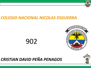 COLEGIO NACIONAL NICOLAS ESGUERRA
902
CRISTIAN DAVID PEÑA PENAGOS
 