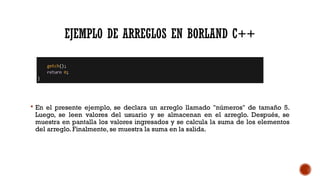 Introducción Completa a los Arreglos en Borland C++ y Java | PPTX