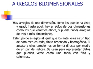 Arreglos Bidimensionales | PPT