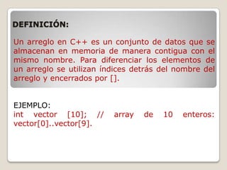 Arreglos c++ | PPTX