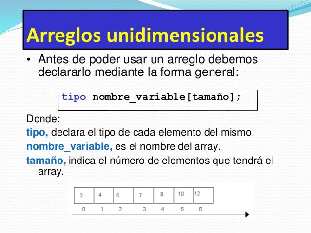 Arreglos unidimensionales