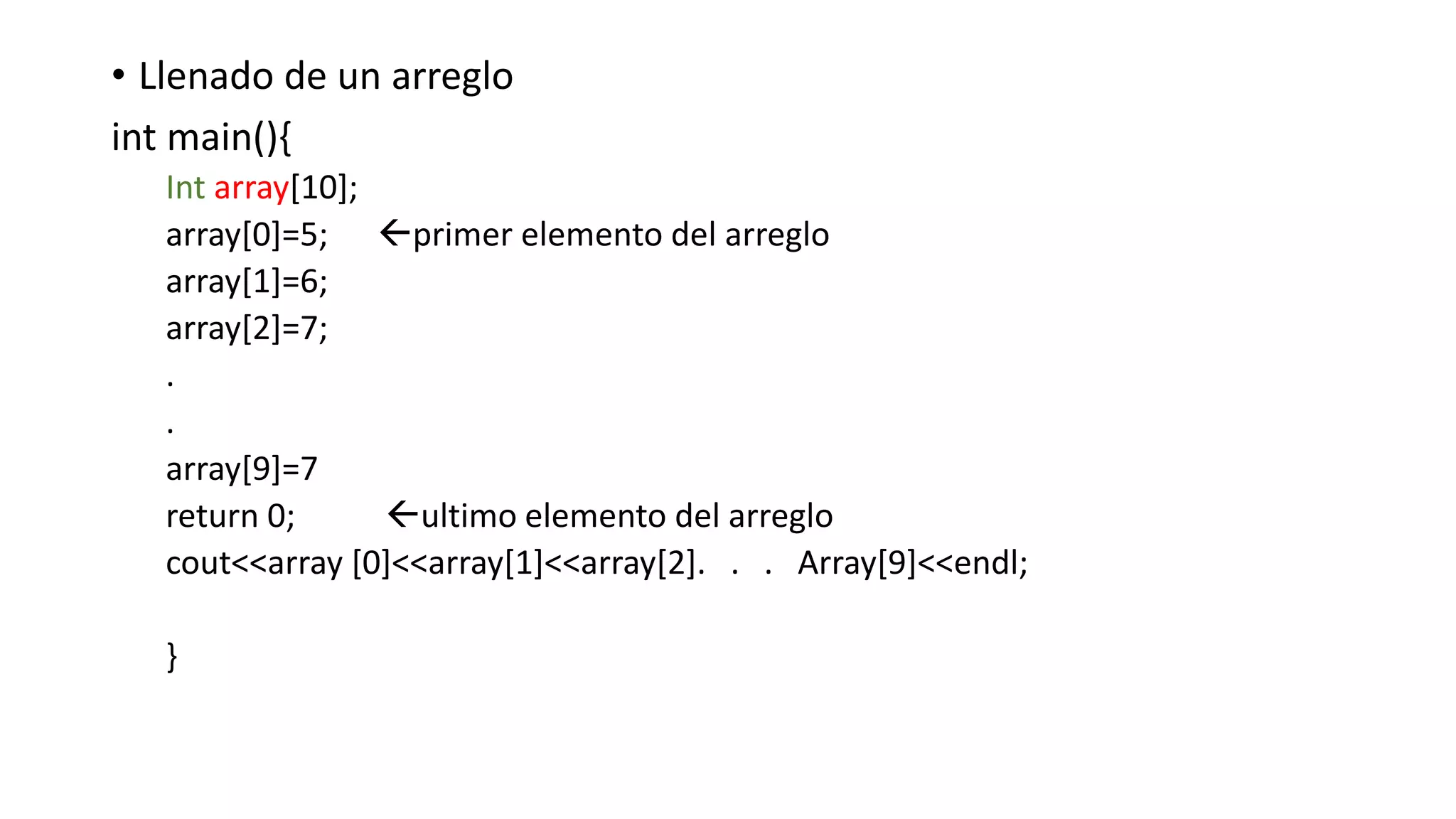 Arreglos unidimensionales | PPT