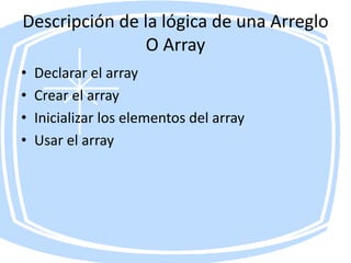 Arreglos (unimensionles y matrices (bidimensionales) | PPTX