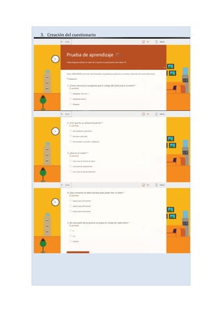 3. Creación del cuestionario
 