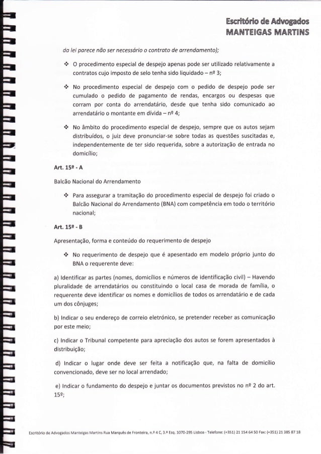 ARRENDAMENTO URBANO - DR. MANTEIGAS MARTINS