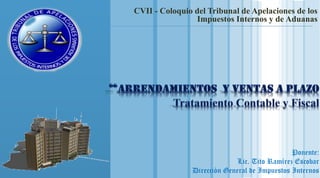www.themegallery.com
LOGO
Ponente:
Lic. Tito Ramírez Escobar
Dirección General de Impuestos Internos
CVII - Coloquio del Tribunal de Apelaciones de los
Impuestos Internos y de Aduanas
 