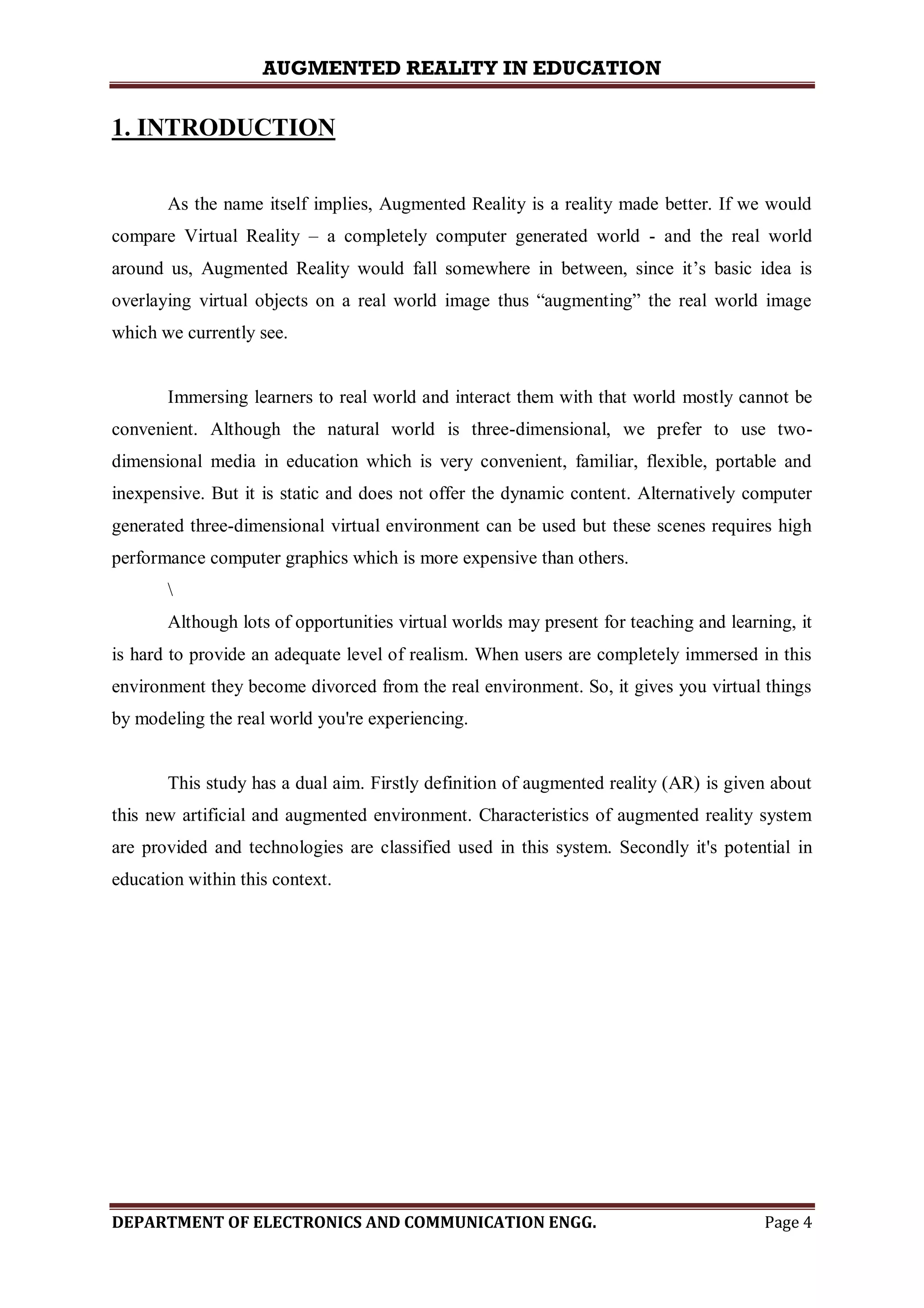Augmented Reality In Education | PDF