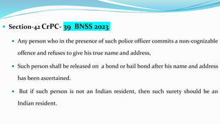 Arrest of Persons under crpc and now BNSS | PDF