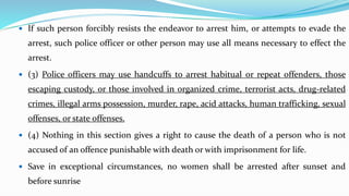 Arrest of Persons under crpc and now BNSS | PDF