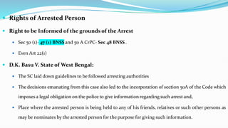 Arrest of Persons under crpc and now BNSS | PDF