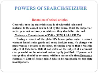 Seized Evidence Notes ARREST,SEIZURE AND SEARCH in Jamaica police force | PPT