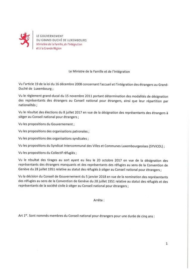 Arrêté ministériel nomination membres du CNE