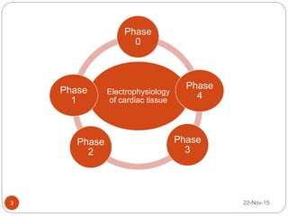 3
Electrophysiology
of cardiac tissue
Phase
0
Phase
4
Phase
3
Phase
2
Phase
1
22-Nov-15
 