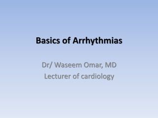 Basics of Arrhythmias
Dr/ Waseem Omar, MD
Lecturer of cardiology
 