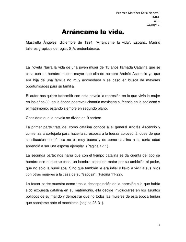 Arráncame la vida