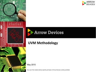 Any use of this material without specific permission of Arrow Devices is strictly prohibited
May 2015
UVM	
  Methodology	
  
 