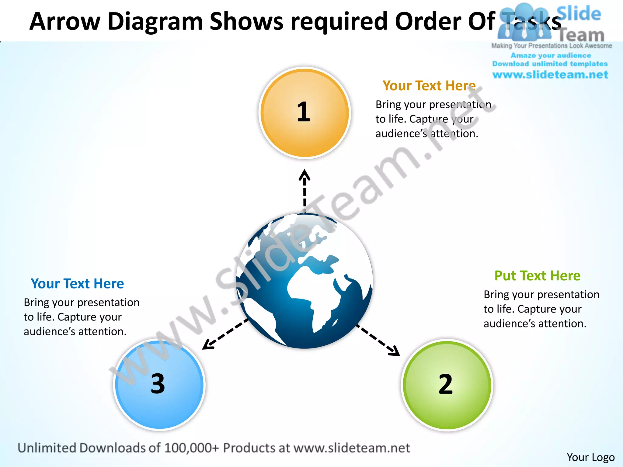 Arrow diagram shows required order of tasks arrows software power point ...