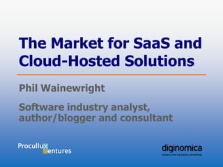 The Market for SaaS and
Cloud-Hosted Solutions
Phil Wainewright
Software industry analyst,
author/blogger and consultant

 