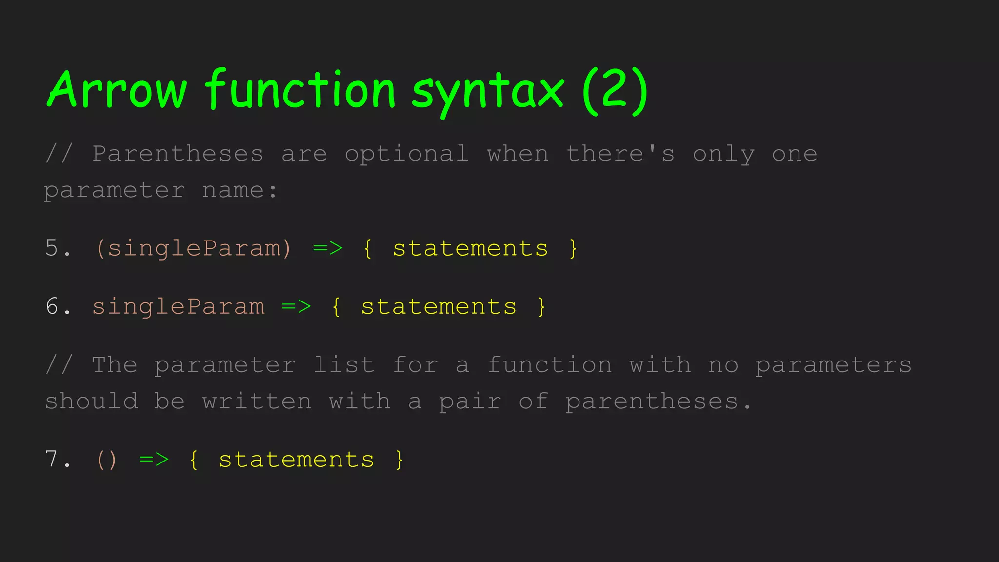 Javascript Arrow function | PPT