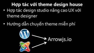 • Hợp tác design studio nâng cao UX với
theme designer
• Hướng dẫn chuyển theme miễn phí
Hợp tác với theme design house
Arrowjs.io
 