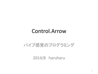 Control.Arrow
パイプ感覚のプログラミング
2014/8 haruharu
1
 