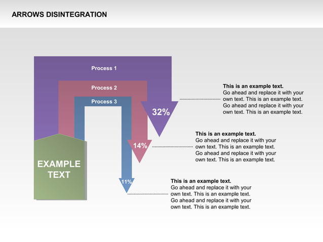 Arrows Disintegration Shapes and Charts | PPT
