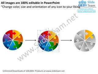 Arrow symbol circle chart 7 stages powerpoint templates 0712 | PDF