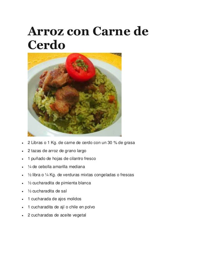 Cerdo Arroz De