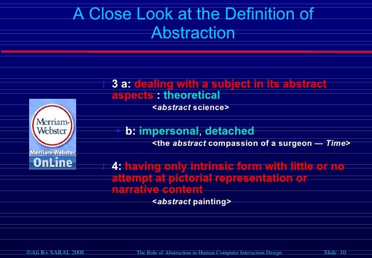 AR+S The Role Of Abstraction In Human Computer Interaction