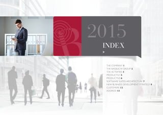 INDEX
>
THE COMPANY 1
THE BASSILICHI GROUP 2
THE ACTIVITIES 3
PRODUCTS/1 5
PRODUCTS/2 6
SOFTWARE SUITES ARCHITECTURE 7
NEW BUSINESS DEVELOPMENT STRATEGY 9
CUSTOMERS 12
ADDRESS 13
 