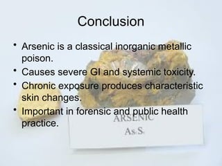 Arsenic poisoning signs symptoms treatment | PPTX