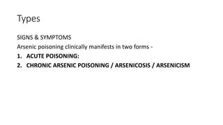 ARSENIC POISONING - A FORENSIC MEDICINE PRESENTATION | PPTX