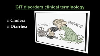  Cholera
 Diarrhea
 