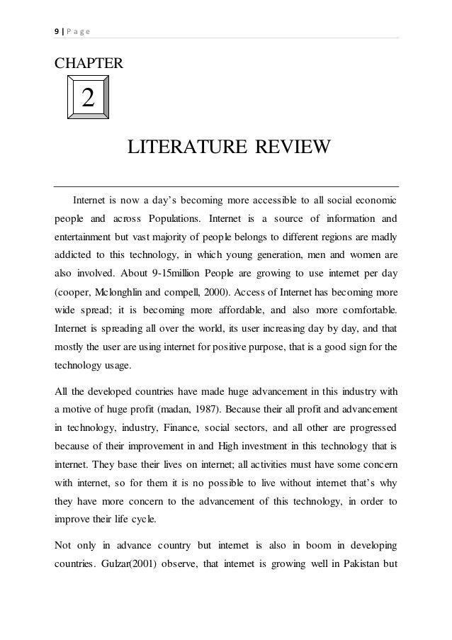 literature review on effects of internet on students