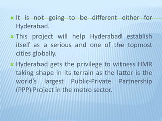 A Study on Environmental Impact of Hyderabad Metro Rail | PPTX