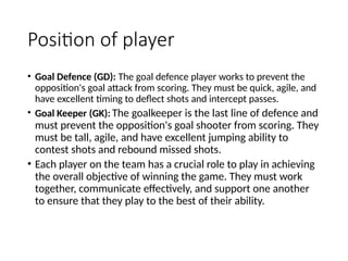 Netball game measurements and officeacting | PPT