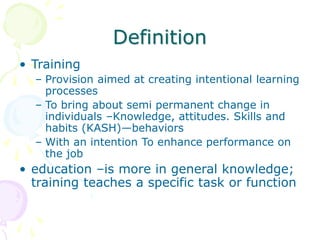 training and training need analysis | PPTX
