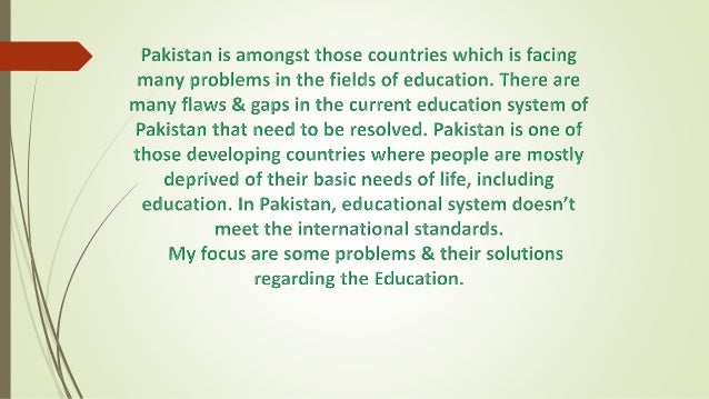 Education problems in pakistan and their solution pdf image